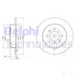Тормозной диск DELPHI 934529 5012759063637 TGJ D36M BG3125