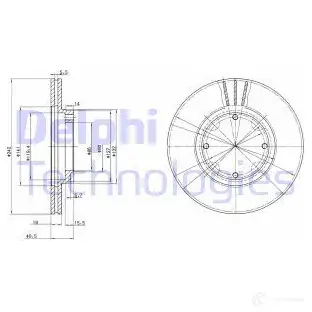 Тормозной диск DELPHI BG2394 934074 77 VWUP2 5012759423936