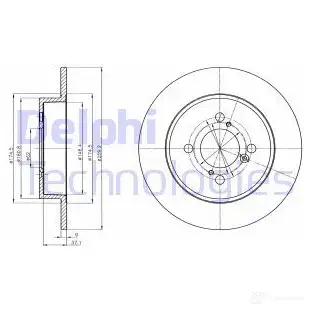 Тормозной диск DELPHI 935559 5012759479865 K3M 2KHS BG4345