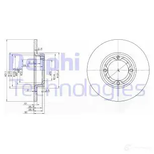 Тормозной диск DELPHI BG2533 934171 BO O92 5012759425305