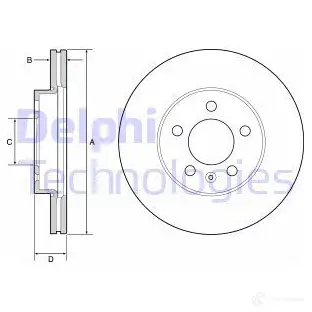 Тормозной диск DELPHI 8V ERD BG4963C 1424248552