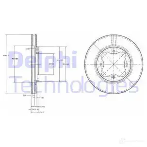 Тормозной диск DELPHI 934381 BG2798 XA 4CW6D 5012759923887 изображение 0