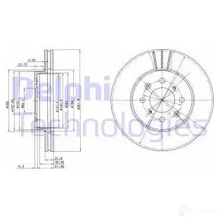 Тормозной диск DELPHI 5012759425992 BG2615 KWWE 1 934243