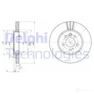 Тормозной диск DELPHI ZIF 9XR 5012759140390 BG3503 934722