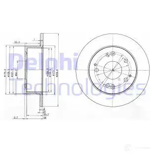 Тормозной диск DELPHI 5012759280423 BG3745 T FPG992 934910 изображение 0