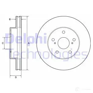 Тормозной диск DELPHI 5012759990094 BG4926C 1211320503 827DB3 9