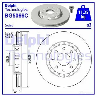 Тормозной диск DELPHI 1437959766 BG5066C 8E6 7T13
