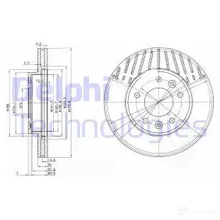 Тормозной диск DELPHI BG3563 5012759159460 934782 4 FR9JRV