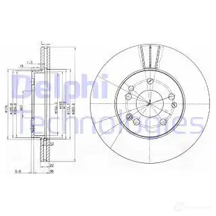 Тормозной диск DELPHI 5012759423448 BG2345 934038 2ZBE 3 изображение 0