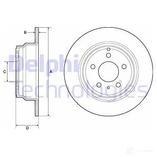 Тормозной диск DELPHI 934424 5012759924181 I4V JW6H BG2842 изображение 0