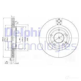 Тормозной диск DELPHI 934999 BG3829 5012759281260 JB 77JY5