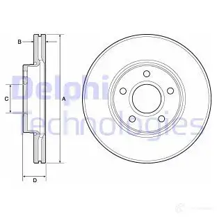 Тормозной диск DELPHI 935038 5012759529690 6W8L Z BG3868C изображение 0