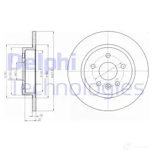 Тормозной диск DELPHI YWCT 0 BG4199C 935390 5012759530801