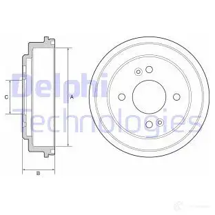 Тормозной барабан DELPHI 1424615753 8U81 VWU 5012759997529 BF550 изображение 0