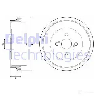 Тормозной барабан DELPHI 3MAS 48H 5012759998205 1424615763 BF560