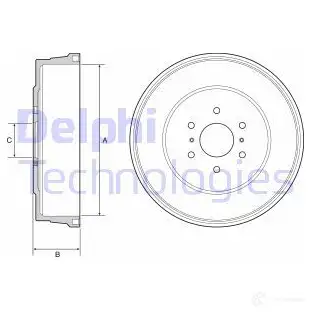 Тормозной барабан DELPHI 5012759997598 BF557 T30F X 1424615760 изображение 0