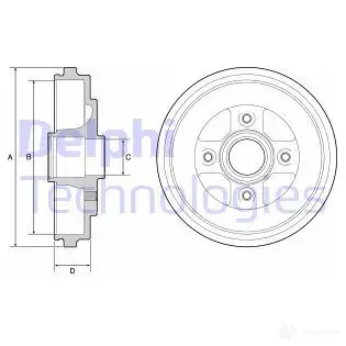 Тормозной барабан DELPHI PPD RZ BF509 5012759465431 933787 изображение 0