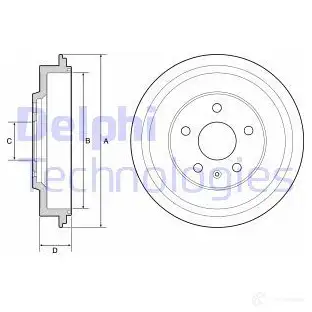 Тормозной барабан DELPHI 1424615764 BF561 F37 UC 5012759998212