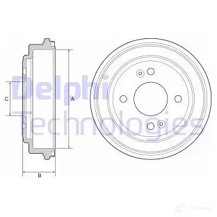 Тормозной барабан DELPHI 5012759997536 N6T XGP BF551 1424615754 изображение 0