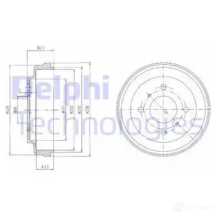 Тормозной барабан DELPHI 5012759280270 933766 8W21C3 4 BF481