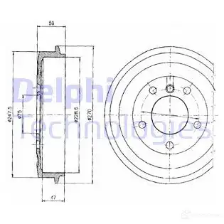 Тормозной барабан DELPHI 933603 BF275 5012759462744 X U0TF