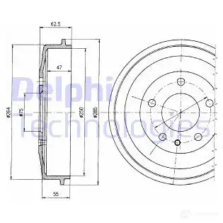 Тормозной барабан DELPHI BF323 P542EB Y 5012759959060 933635