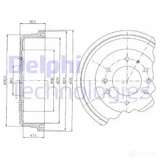 Тормозной барабан DELPHI 5012759226049 933758 6P U1ZMS BF470