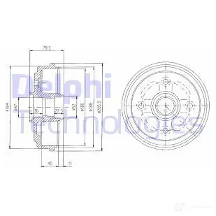 Тормозной барабан DELPHI LKF8 0 BF400 933694 5012759087893