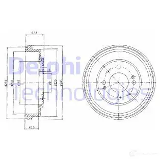 Тормозной барабан DELPHI 933767 BF482 9 IJVWE 5012759280287 изображение 0