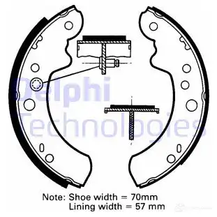 Барабанные колодки DELPHI 5012759203040 LS1419 3JLX 68C 950965