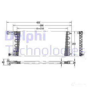 Радиатор кондиционера DELPHI TSP0225164 HU4V 93 5050100232028 963850