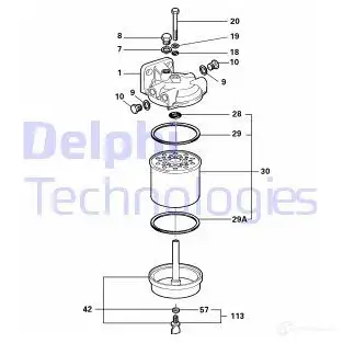 Топливный фильтр DELPHI 5050100041118 5838B060 BD 9Z5 1423297040