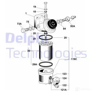 Топливный фильтр DELPHI 0PG 5EC7 5050100043723 6260B646B 932153