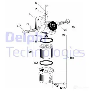 Топливный фильтр DELPHI J9O JR 932149 5050100043686 6260B633B