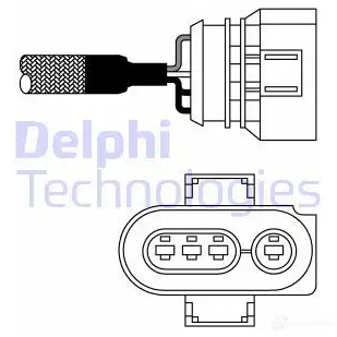 Лямбда зонд, кислородный датчик DELPHI 939326 KQHZM ES 10980 ES10980-12B1 изображение 0