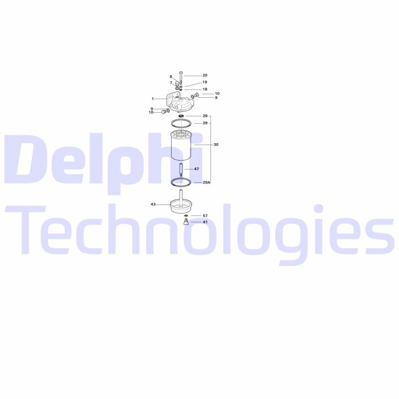 Топливный фильтр DELPHI 932124 5860B090 5050100042344 E DCVE изображение 0