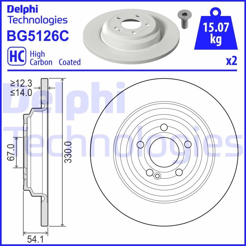 Тормозной диск DELPHI BG5126C LDTXT AL 1440136397
