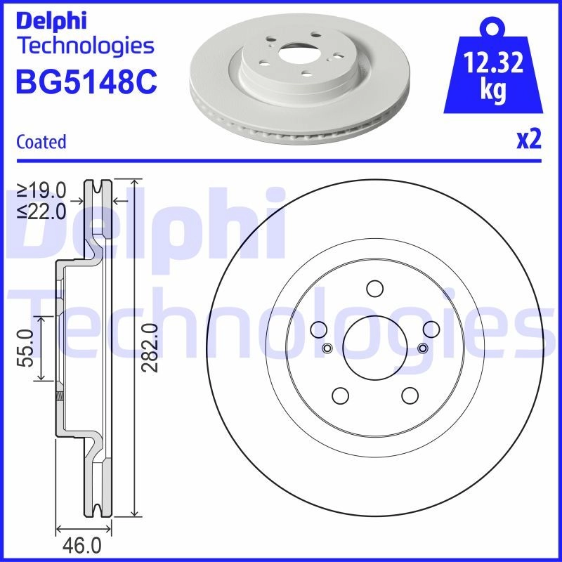 Тормозной диск DELPHI 77ER3 SD 1440136411 BG5148C изображение 0