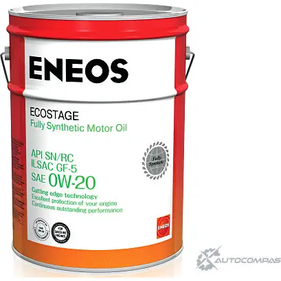 Моторное масло синтетическое ENEOS Ecostage SN 0W-20, 20 л ENEOS 1436772550 VB6Z M 8801252022039