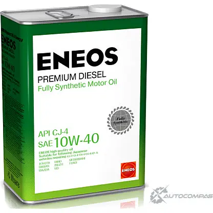Моторное масло синтетическое ENEOS Premium Diesel CJ-4 10W-40, 4 л ENEOS 8809478943008 5NY7 2L 1436772582 изображение 0