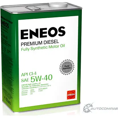 Моторное масло синтетическое ENEOS Premium Diesel CI-4 5W-40, 4 л ENEOS UQL7 RSQ 1436772586 8809478943077 изображение 0