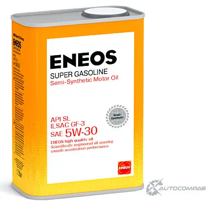 Моторное масло полусинтетическое ENEOS Super Gasoline SL 5W-30, 1 л ENEOS OIL1358 1436772523 X1E EPV изображение 0