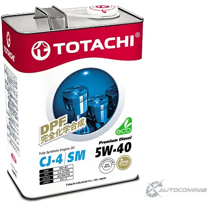 Моторное масло синтетическое TOTACHI Premium Diesel 5W-40, 4 л TOTACHI 1436772690 4562374690745 9RF63 Q изображение 0