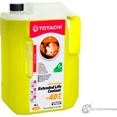 Охлаждающая жидкость низкозамерзающая TOTACHI EXTENDED LIFE COOLANT -40 C , 4 л TOTACHI 4589904926624 1436772722 A99693 HDHC JQV