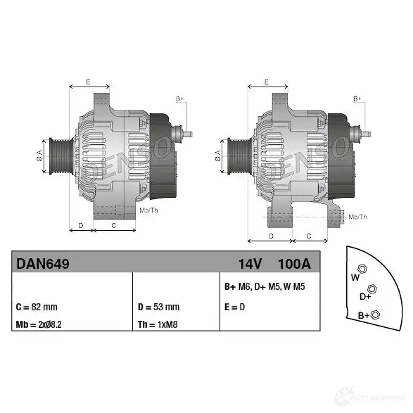 Генератор DENSO 803837 4 FM8D DAN649 8717613019245 изображение 3