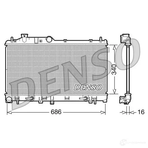 Радиатор охлаждения двигателя DENSO E016WC Z 807804 DRM36008 8717613483275 изображение 0