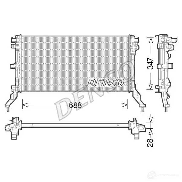 Радиатор охлаждения двигателя DENSO W29 2W 8717613494998 DRM23039 1210473845
