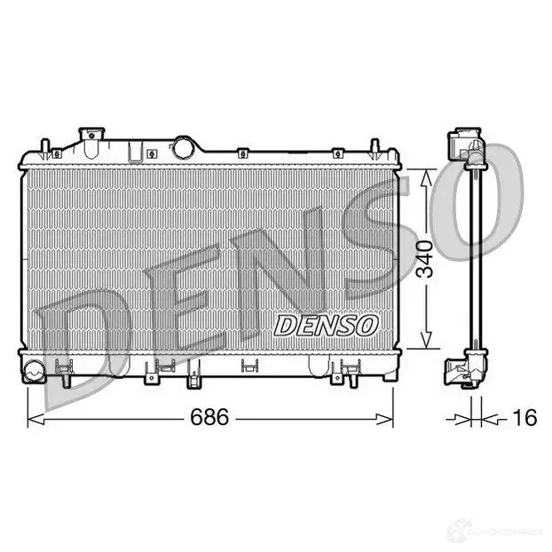 Радиатор охлаждения двигателя DENSO 807803 J3A AQJ 8717613483268 DRM36007 изображение 0