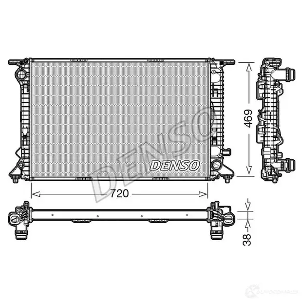 Радиатор охлаждения двигателя DENSO 8717613488911 DRM02024 KYPEB 0I 807109 изображение 0