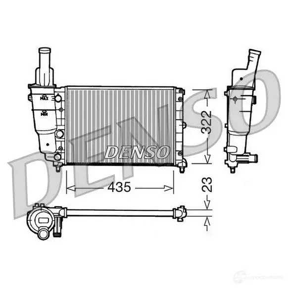 Радиатор охлаждения двигателя DENSO T I5Y7 DRM09095 8717613472477 807279